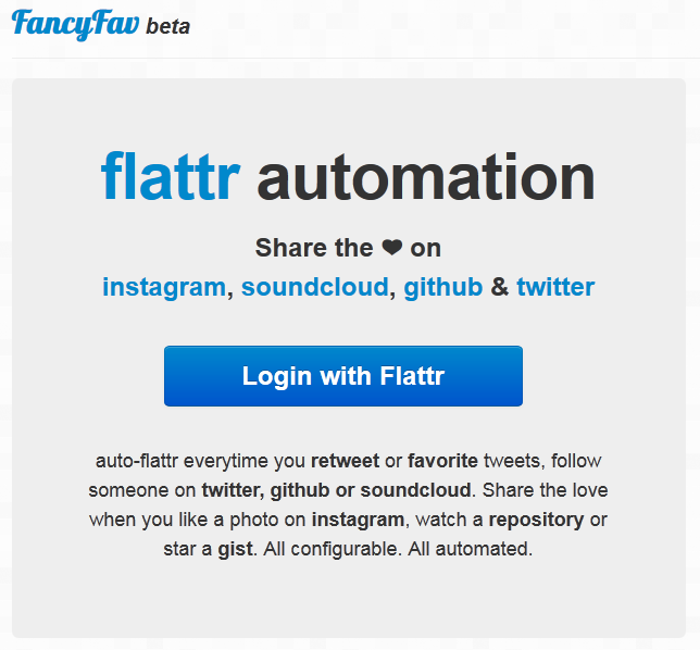 FancyFav – Flattr Automation für instagram, soundcloud, github & twitter