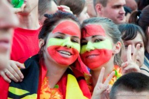 Breslau - Fans der spanischen Nationalmannschaft