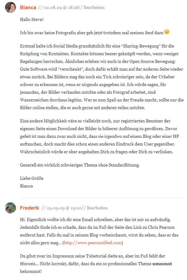 Kommentare zu Wasserzeichen - Ja oder Nein auf pixmake.de